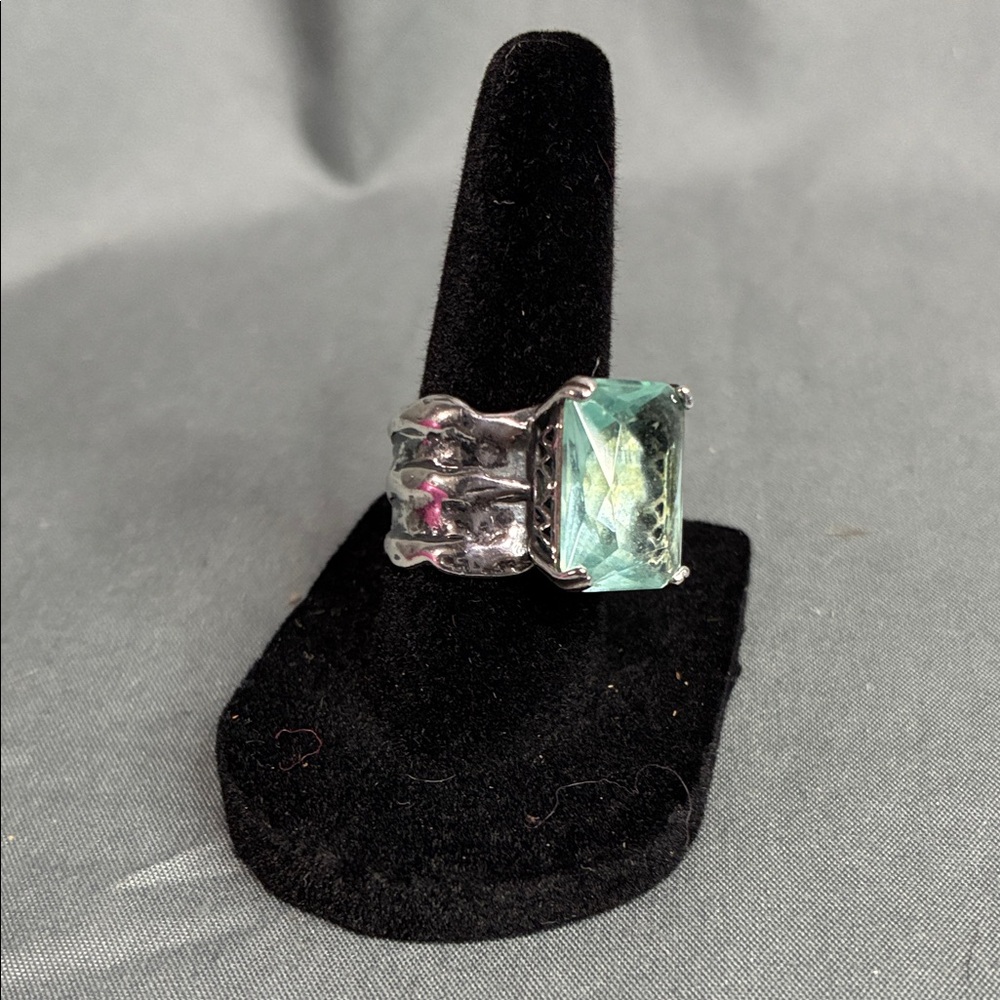 Silpada Silver and aquamarine Ring
